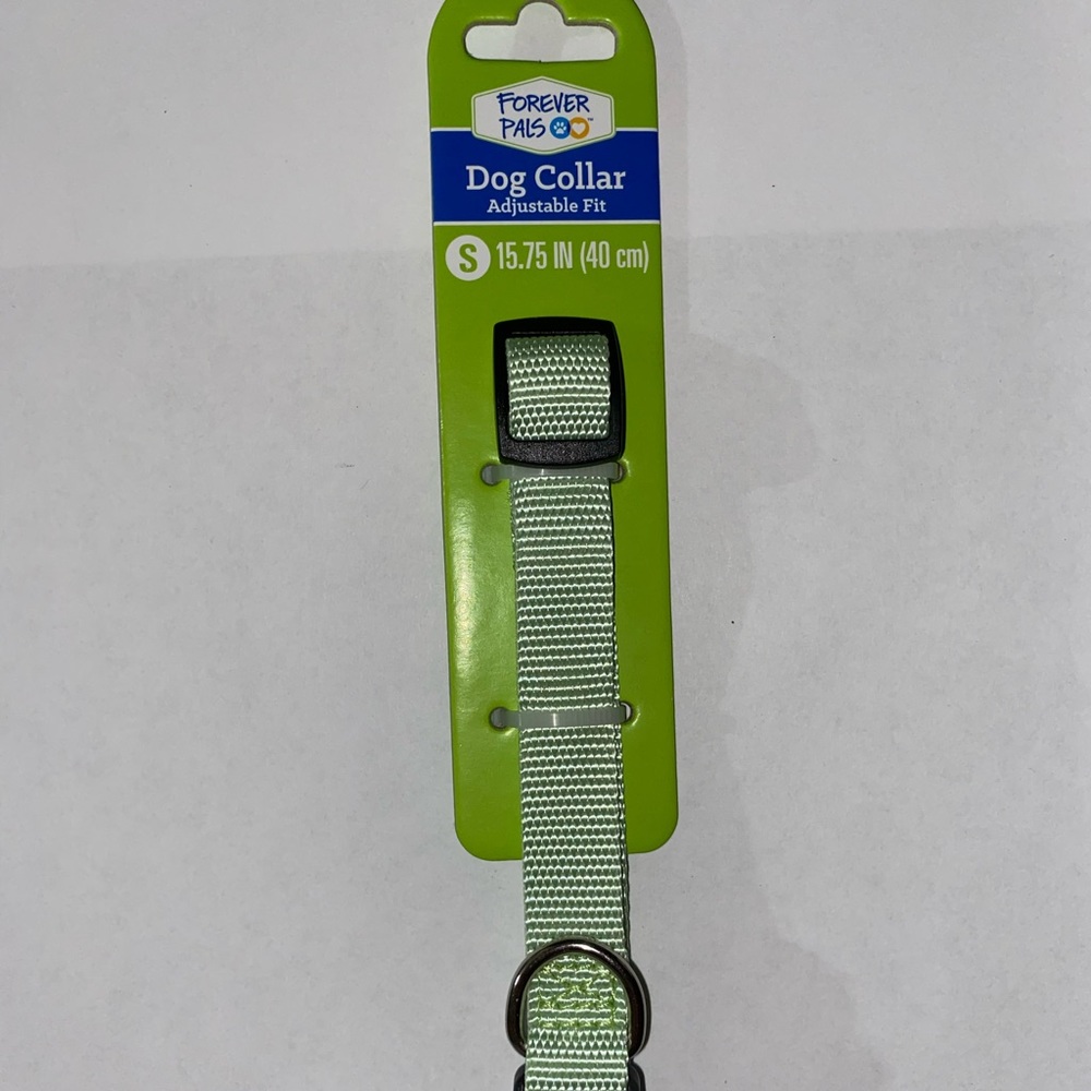 Forever Pals Light Green Dog Collar Adjustable Fit Size Small 15.75” 40 cm (New)
